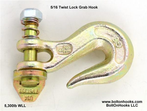 Made USA NEW twist lock grab hook HD latch kit G-80 5/16 Crane Tow Truck flatbed 