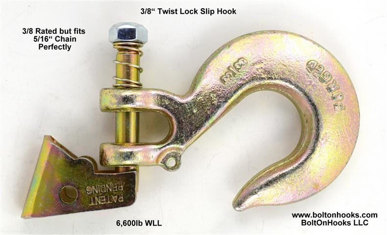 3/8 Twist Lock© Slip Hook - BoltOnHooks LLC