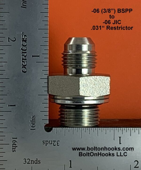 .030" Flow Restrictor, -06 BSPP to -06 JIC