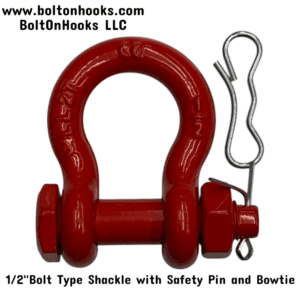 1/2" Bolt Type Shackle with Safety Pin and Bow-Tie Locking Cotter™