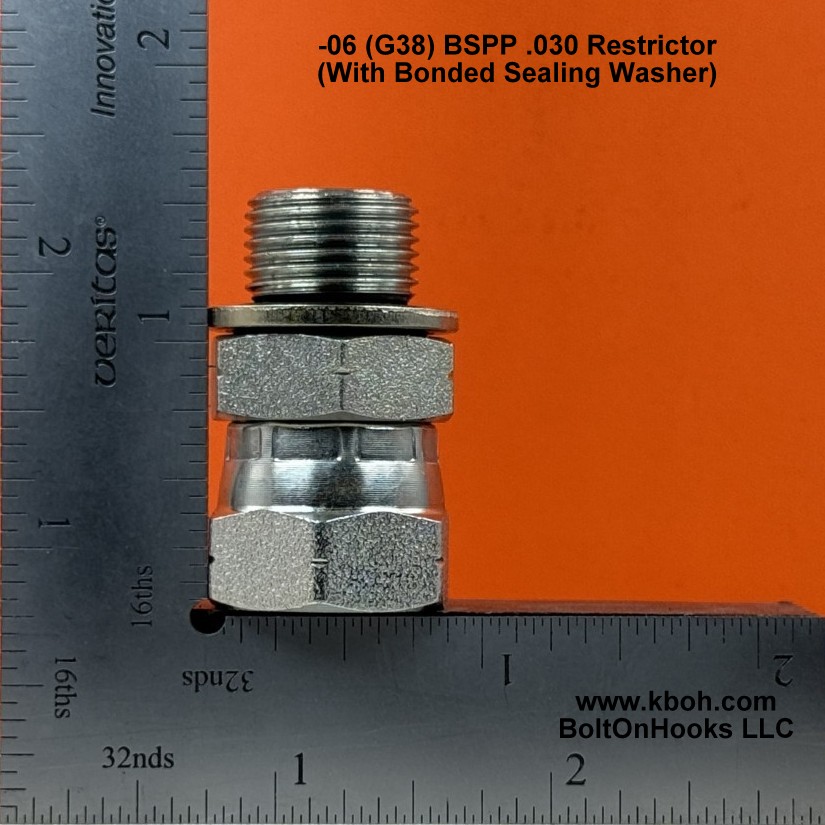 BSPP Swivel Female to BSPP Male .030" Flow Restrictor - Image 3