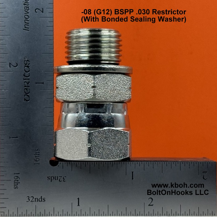 BSPP Swivel Female to BSPP Male .030" Flow Restrictor - Image 2